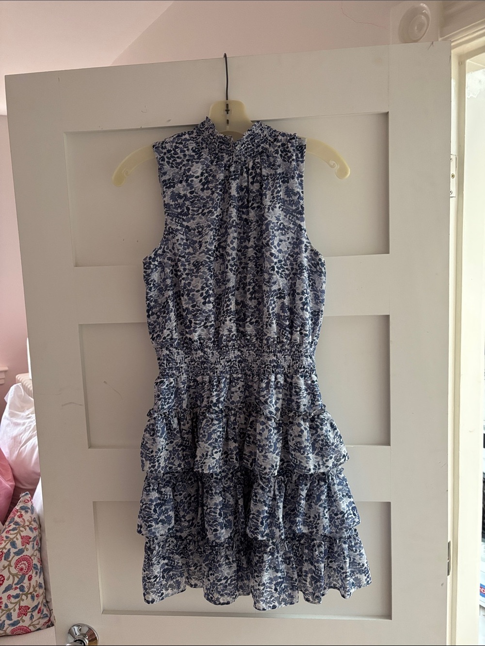 1. State Blue Floral Ruffled Mini Dress